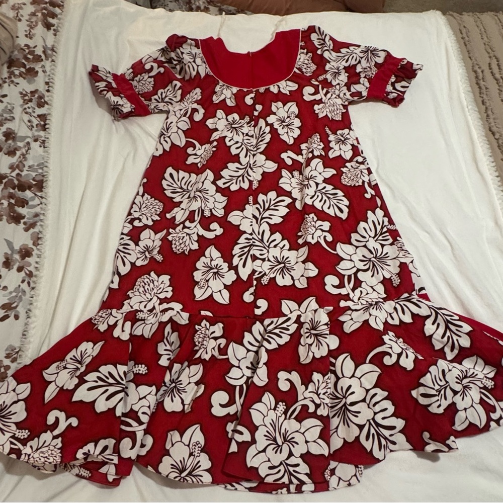 Authentic Floral Red and White MuuMuu